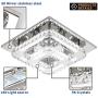 Modern Crystal Ceiling Light with Dimmable Remote Control, Stainless Steel Luxury Flush Mount LED Chandeliers Ceiling Light Fixture, Ideal for Dining Room, Bedroom, Hallway, Living Room