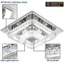 Modern Crystal Ceiling Light with Dimmable Remote Control, Stainless Steel Luxury Flush Mount LED Chandeliers Ceiling Light Fixture, Ideal for Dining Room, Bedroom, Hallway, Living Room