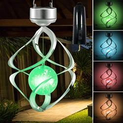 Hanging Solar Lights Outdoor-Wind Chimes Lights LED Colour Changing Hanging Light for Design Decoration for Garden, Patio, Balcony Outdoor & Indoor (+Rotating Motor )