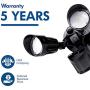 Hyperikon LED Security Light with Motion Sensor, 2 Head Dusk to Dawn, 20 Watts, UL Listed, Black