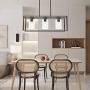 VINLUZ 3-Light Industrial Metal Large Pendant Lighting Oil Rubbed Bronze Modern Linear Chandelier with Clear Glass Shades Farmhouse Rustic Ceiling Light Fixtures Hanging for Dining Room Kitchen Island