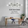 MELUCEE Modern Sputnik Chandelier Lighting 6 Lights Brushed Nickel Semi Flush Mount Ceiling Light Mid Century Modern Pendant Light for Living Room Bedroom Foyer Dining Room