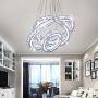Crystal Chandelier Lighting, 3 Ring LED Modern Crystal Ceiling Light Adjustable Stainless Steel Cool White Pendant Lights Fixtures for Bedroom, Living Room, Hallway, Kitchen, Hotel, Bar, Dining Room