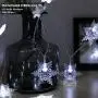 HOME RIGHT Christmas Snowflake String Lights, 20Ft 40 LED Decorative Waterproof Remote Control Battery Powered String Light for Indoor Outdoor Garden Patio Yard Camping Halloween Holiday White