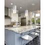 Ken & Ricky Pendant Lighting, Modern Hanging Ceiling Fixture with Crystal Bubble Glass in Chromed Finish, Adjustable Length for Kitchen Island, Living Dining Room
