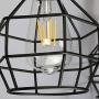 Retro Metal Ring Hanging Lights Industry Hemp Rope DIY Pendant Light Cage Height Adjustable Chandelier Dining Room Kitchen Hotel Living Room Attic Stairs 6×E27