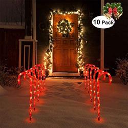 Candy Christmas Lights, Candy Cane Lights Outdoor Pathway, Pathway Markers, Christmas LED Yard Lawn Pathway Markers, Christmas Indoor and Outdoor Decoration Lights UL588 Certified,18ft Length (Orange)