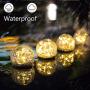 Garden Solar Lights, Cracked Glass Ball Waterproof Warm White LED for Outdoor Pathway Walkway Patio Yard Lawn, 1 Globe (4.72”)