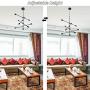Sputnik Chandelier Farmhouse 8- Light Black Pendant Lighting Vintage Industrial Ceiling Lighting Fixture for Bedroom Kitchen Dining Room Hallway Island