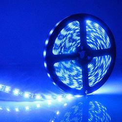 EverBright Blue Led Strip Lights, Waterproof Flexible Led Strip Lights, PCB Black 16.4Ft 5050 300Leds Led Neon Lights for Home Kitchen Bedroom Party Holiday Stage Decoration Led Tape Light