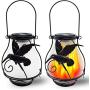 X-PREK 2 Pack Solar Lanterns Light for Outdoor Hanging,Solar Flickering Flame Lights Waterproof Led Landscape Decoration Lighting for Garden Table Patio Decor(Hummingbird)