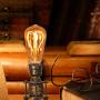 Decoluce Vintage Industrial Table Pipe Desk Lamp Retro Loft Rustic Steampunk Iron Without Edison Bulb,Antique Desk Lamps Bedside Living Room Bedroom Home Decor with Switch