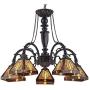 Chloe Lighting Tiffany Style 5-Light Blackish Bronze/Art Glass Chandelier