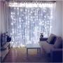 Led Curtain Fairy Lights with Remote 9.8ft x 9.8ft USB Window Curtain String Light 300leds 10 Strings for Bedroom Party Wedding Decoration (Cool White)