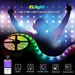 ELlight LED Strip Lights with APP, Dream Color 32.8ft LED Lights with Multicolor Chasing, Waterproof RGB Rope Lights Kit, 300 LEDs SMD 5050 Flexible Strip Lighting for Home Kitchen