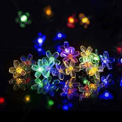 Solpex Solar Strings Lights, 2 Pack Solar Fairy Lights 23 Feet 50 LEDs Flower Lights, Solar Christmas String Lights for Outdoor, Home, Lawn, Wedding, Patio, Party and Holiday Decorations- Multi Color