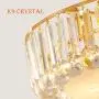 LUOLAX Luxury Crystal Ceiling Light Chandeliers, Remote Modern Gold Flush Mount Pendant Lamp Fixture for Living Room, Dining Room and Bedroom (Dia 23.6'')