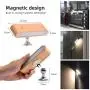 Night Light with Beech Wooden Magnetic Dimmable 360° Rotatable Portable Wall Light Battery Powered Lamps for Bedrooms Living Room Bedside (Brown)