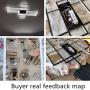 Modern LED Ceiling Lights Living Room Dining Room Ceiling Lighting Fixtures 3000-6500K Hanging Lamp Dimmable Remote Acrylic Rectangle Chandeliers Hotel Kitchen Bedroom Pendant Light,Black/90cm/50w