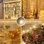 JTBHOIK Window Curtain String Lights, 300 LED 8 Lighting Modes Fairy Lights Remote Control USB Powered, Waterproof Lights for Chrismas Bedroom Party Wedding Home Garden Wall Outdoor Indoor Warm White