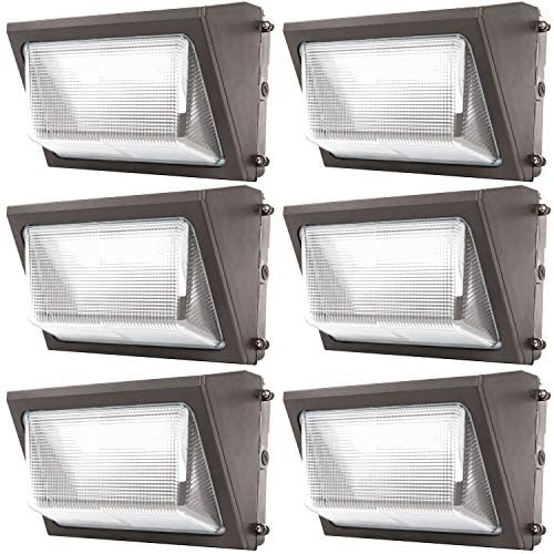 Sunco Lighting 6 Pack 80W LED Wall Pack, Daylight 5000K, 7600 LM, HID Replacement, IP65, 120-277V, Bright Consistent Commercial Outdoor Security Lighting - ETL, DLC