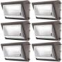 Sunco Lighting 6 Pack 80W LED Wall Pack, Daylight 5000K, 7600 LM, HID Replacement, IP65, 120-277V, Bright Consistent Commercial Outdoor Security Lighting - ETL, DLC