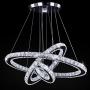 TongLan LED Chandeliers 23.6 x 15.7 x 7.9 inches Modern Ceiling Lamps Contemporary 3 Rings Pendant Lighting Crystal Light Fixture Dining Room Living Room (White)