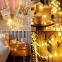 Globe String Lights, 40 LED 20 Feet 8 Modes Waterproof Battery Operated Fairy String Lights with Remote and Timer for Indoor Outdoor Christmas Birthday Party Garden Bedroom Decoration(Warm White)