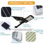 300W LED Solar Street Lights Outdoor Lamp, Dusk to Dawn Pole Light with Remote Control, Waterproof, Ideal for Parking Lot, Yard, Garage and Garden (Cool White)