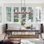 Farmhouse Wood Chandelier, 5-Light Linear Chandeliers for Dining Rooms, L42.9 x W3.9''x H9.4''