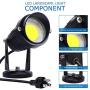 SUNVIE Outdoor Spotlight 5W LED Landscape Lighting 120V AC Waterproof Spot Lights for Yard Landscape Lights 6500K Warm White Flag Spotlight Tree Lawn Garden Lights with US 3-Plug in (2 Pack)…