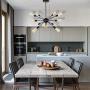 Sputnik Chandeliers 12 Lights Black Modern Pendant Light Fixtures Ceiling Hanging Light for Bedroom Dining Room Kitchen Island Living Room