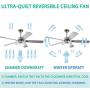 Andersonlight Fan 52'' LED Indoor Stainless Steel Ceiling Fan with Light and Remote Control