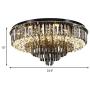 LITFAD Smoke Gray Crystal Flush-Mount Light Modern LED Bedroom Ceiling Light Modern Art Deco Chandelier Pendant Light for Dining Room Living Room Hotel - 23.5'' (60 cm) Wide