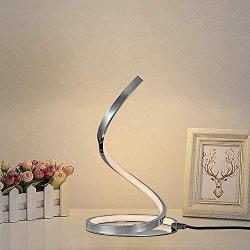 KARMIQI Dimmable LED Table Lamp for Bedroom, 7W Touch Control Table Lamp, Modern Spiral Bedside Nightstand Lamp for Living Room