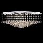 7PM Modern Square K9 Crystal Chandelier Contemporary Elegant Ceiling Light Fixture Flush Mount for Living Room Bedroom Dining Room Kitchen Island W24'' x H13 16 Lights