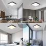 SviDau Flush Mount LED Ceiling Light Fixture Black 12 Inch 24 Watt Square Dimmable Ceiling Light for Bedroom Living Room Kitchen Hallway 3 Color Temperatures in One(3000k/4000k/6500k)