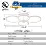 Modern Ceiling Light，ROYAL PEARL Dimmable Chandelier Led Flush Mount Ceiling Light for Living Room Bedroom 50W