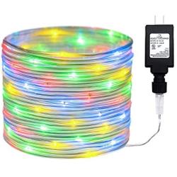 66ft Outdoor Led Rope Lights String with 200 LEDs Waterproof Decoration Starry Fairy Lights Plug in for Bedroom, Home, Garden, Patio Decor (66FT, Multi)