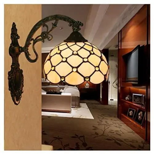 Wall Lamps, Tiffany Style Wall Lights, Retro Creative Bedroom Living Room Dining Room Study Staircase Hallway Aisle Decorative Lighting,A