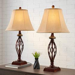 Table Lamp Set of 2 for Bedroom or Living Room, 27.5 in. High Royal Bronze Finish, Large Bedside Reading,Dining,Kitchen,Nightstand Traditional Table Lamps (Bronze Table lamp)