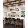 EAPUDUN 5-Light Kitchen Island Lighting, Modern Linear Pendant Light Fixture, Metal Farmhouse Chandeliers for Dinning Room Living Room, Matte Black Finish, PDA1273-MBK