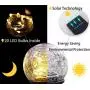 NC&APAUS Outdoor Solar Garden Lights 2 Packs Cracked Glass Balls In-Ground Solar Waterproof Lights Outdoor Solar Lamp for Lawn Patio Yard