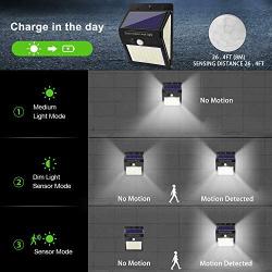 Solar Lights Outdoor - New Upgrade 144 LEDs Motion Sensor Light Outdoor Solar Powered Security Light IP65 Waterproof Led Motion Sensor Outdoor Light Bright Wireless Wall Lights with 3 Modes(6 Pack)