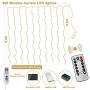 OurWarm LED Curtain Lights, 300 LED 8 Lighting Modes Fairy String Light Remote Control Decoration for Bedroom Window Wedding Party Home Garden Indoor Outdoor, IP68 Waterproof 9.9ft X 9.9ft, Warm White