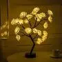 Hunputa Table Lamp Rose Flower Desk Tree Lamp for Wedding Living Room Bedroom Party Home Décor with LED Lights Gift for Girls Women Teens