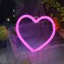 Heart Neon Signs for Wall Decor,USB or Battery Decor Light,Neon Light for Bedroom,LED Neon Decorative Lights for Christmas,Party,Girls Living Room(Pink)