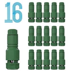 TAPDOT Low Voltage Wire Connectors for Landscape Lighting Path Lights 12-14 Gauge Replacement Landscape Light Cable Connector Malibu Paradise Moonrays and Other Outdoor Lighting Brands（16 Pack Green）