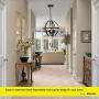 DLLT Industrial Pendant Lighting Fixture, Flexible Chandelier Hanging, Rustic 5 Light Flush Mount Ceiling Pendant Lamp for Kitchen, Dining Room, Living Room, Hallway, Bedroom, Entryway, E12 Base Gold