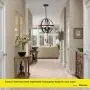 DLLT Industrial Pendant Lighting Fixture, Flexible Chandelier Hanging, Rustic 5 Light Flush Mount Ceiling Pendant Lamp for Kitchen, Dining Room, Living Room, Hallway, Bedroom, Entryway, E12 Base Gold